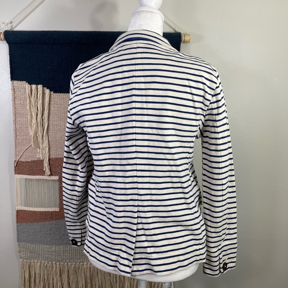 J crew blue striped jersey blazer S - Picture 4 of 7